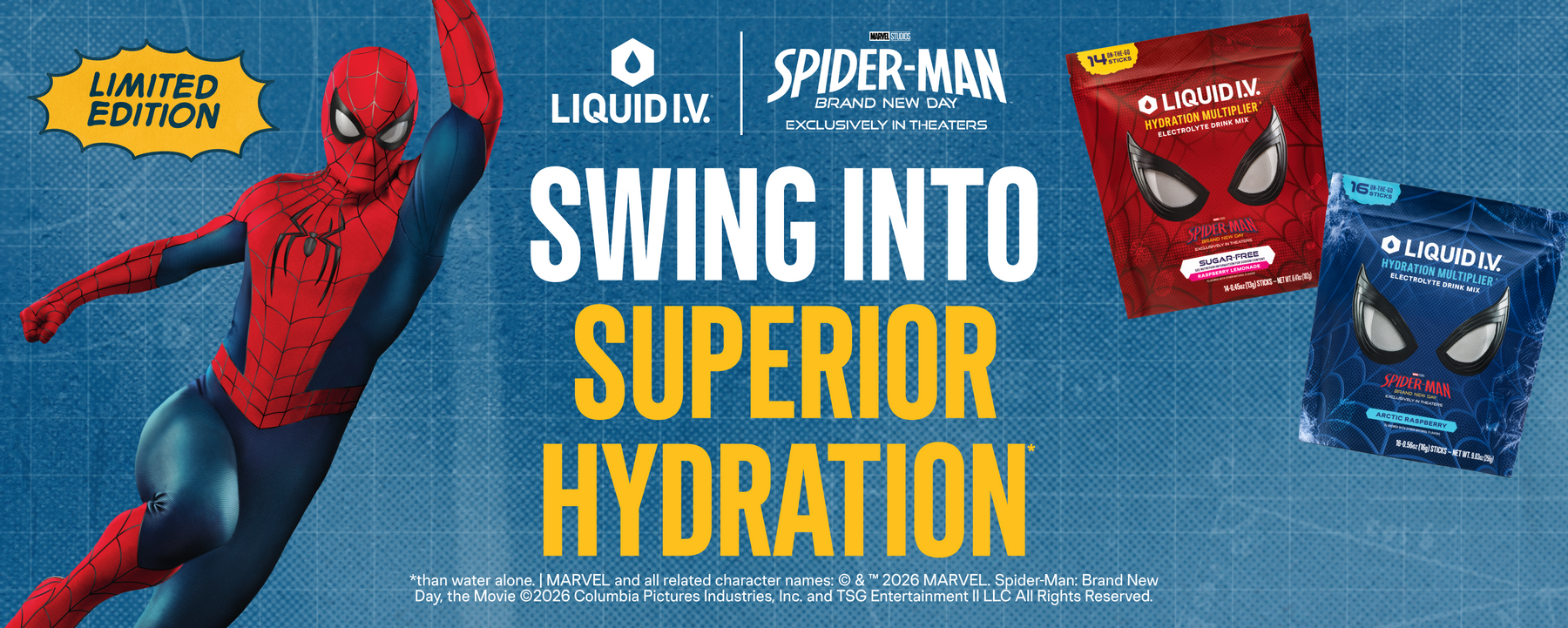 Liquid I.V. Spider-Man limited edition hydration promotion